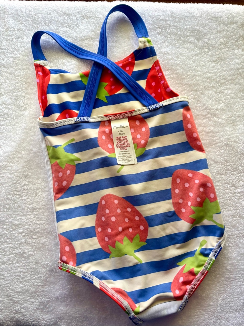 Mini Boden Strawberry One-Piece Swimsuit Size 110 (4-5 Years) - Picture 7 of 8